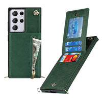 Buy Crossbody Wallet Phone Case, 5 Card Slots, Premium Leather, Kickstand Shockproof Case, Alima at Caseles-Samsung Galaxy S25 Ultra, Alina-Black