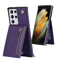 Buy Crossbody Wallet Phone Case, 5 Card Slots, Premium Leather, Kickstand Shockproof Case, Alima at Caseles-Samsung Galaxy S25 Ultra, Alina-Black