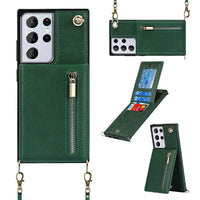 Buy Crossbody Wallet Phone Case, 5 Card Slots, Premium Leather, Kickstand Shockproof Case, Alima at Caseles-Samsung Galaxy S25 Ultra, Alina-Green