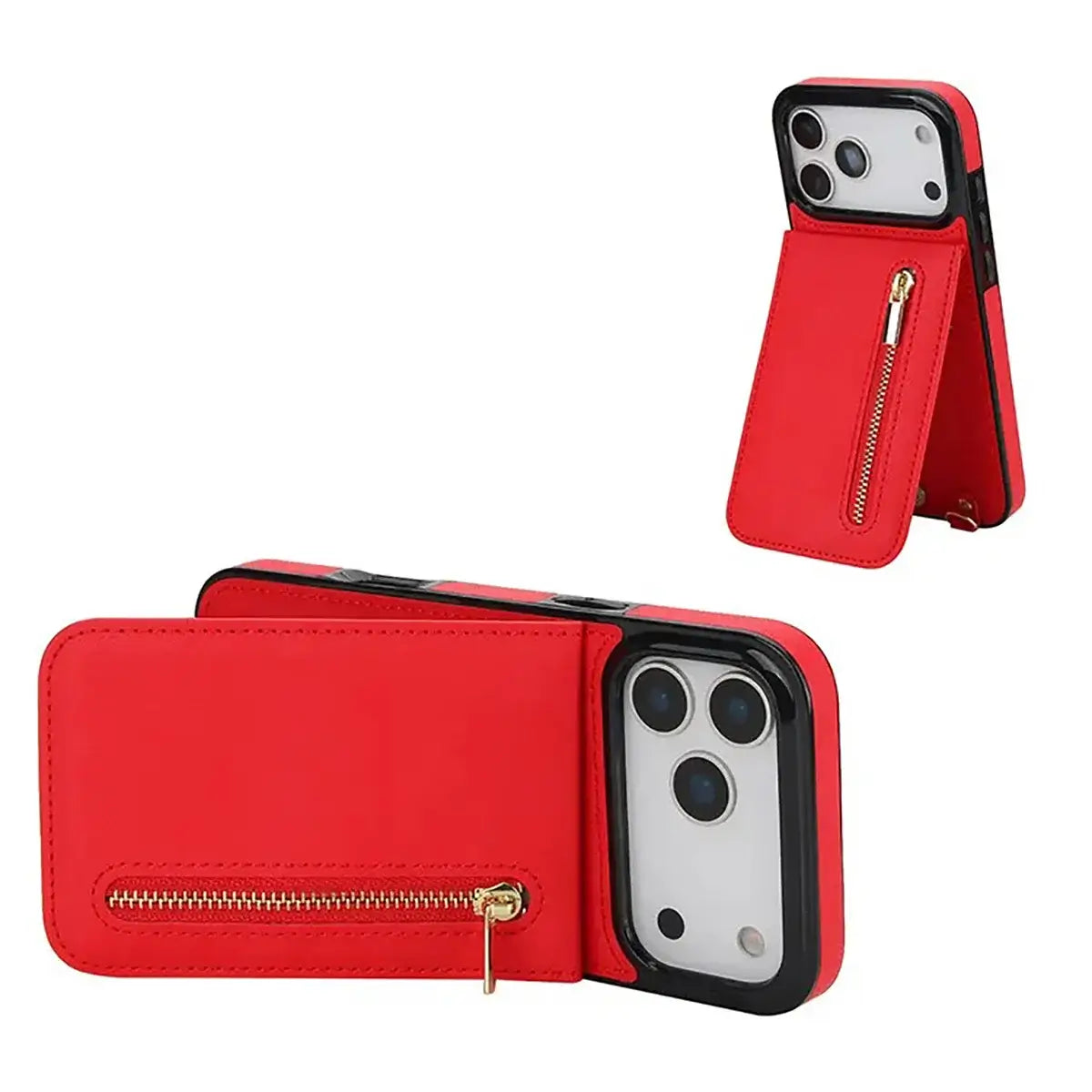 Buy Crossbody Wallet Phone Case, 5 Card Slots, Premium Leather, Kickstand Shockproof Case, Alina at Caseles-iPhone 17 Pro Max, Alina-Black