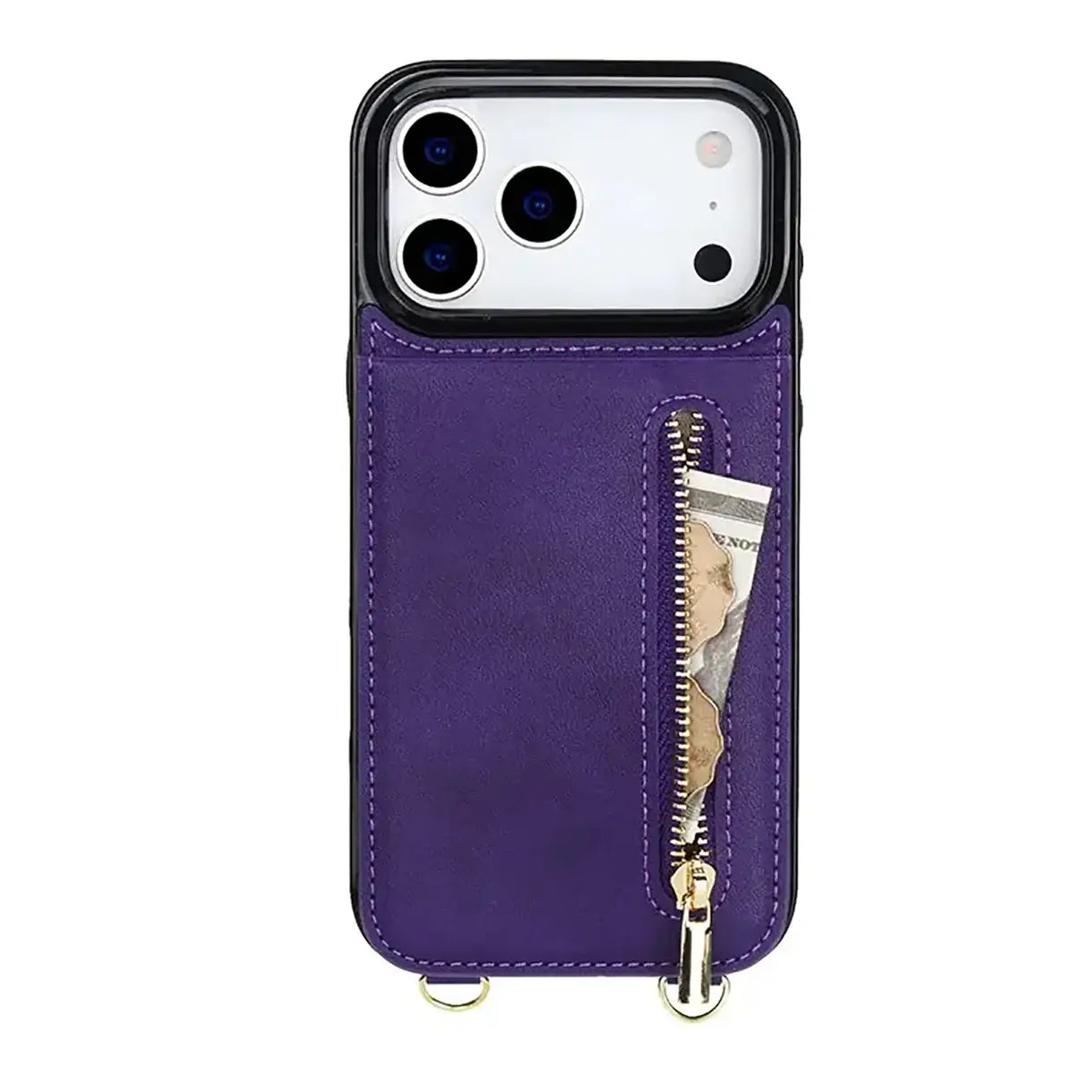 Buy Crossbody Wallet Phone Case, 5 Card Slots, Premium Leather, Kickstand Shockproof Case, Alina at Caseles-iPhone 17 Pro Max, Alina-Black