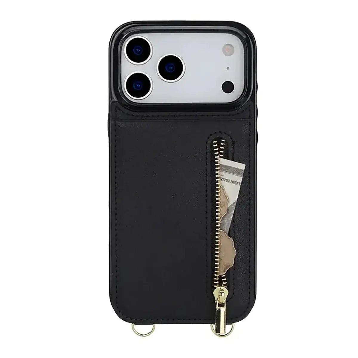 Buy Crossbody Wallet Phone Case, 5 Card Slots, Premium Leather, Kickstand Shockproof Case, Alina at Caseles-iPhone 17 Pro Max, Alina-Black