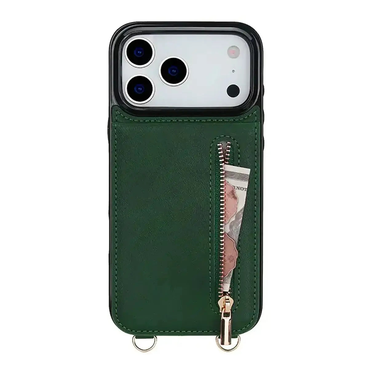 Buy Crossbody Wallet Phone Case, 5 Card Slots, Premium Leather, Kickstand Shockproof Case, Alina at Caseles-iPhone 17 Pro Max, Alina-Black