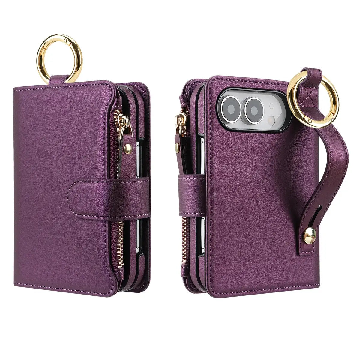Buy Crossbody Wallet Case with Card Slots, Zipper Pocket & RFID Protection for iPhone Duo - CALLA at Caseles-iPhone Duo, Bronze