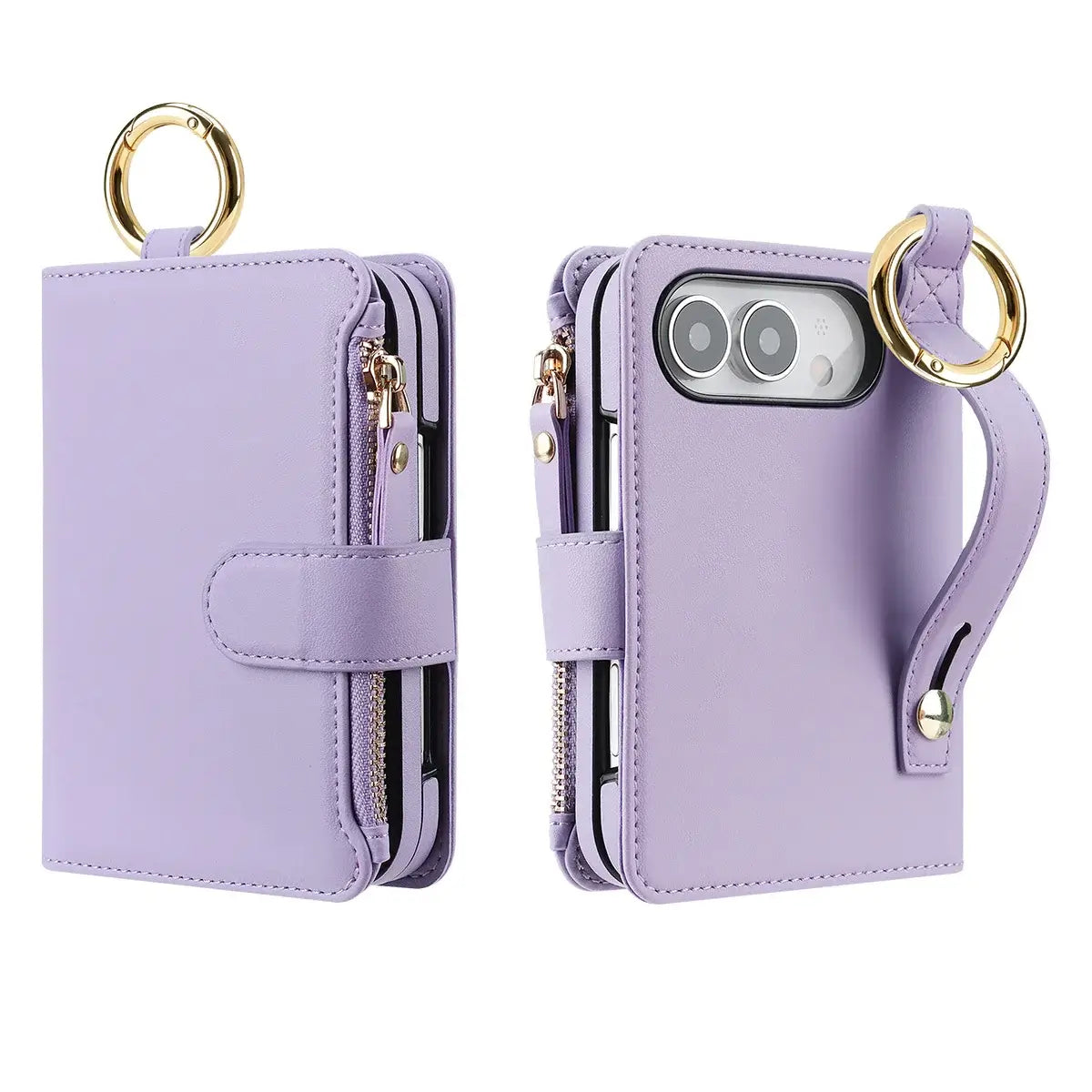 Buy Crossbody Wallet Case with Card Slots, Zipper Pocket & RFID Protection for iPhone Duo - CALLA at Caseles-iPhone Duo, Bronze
