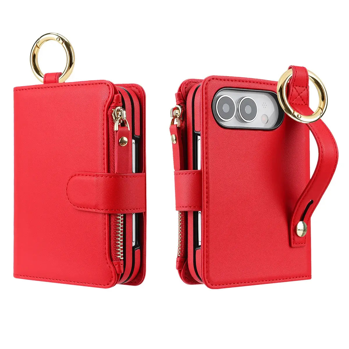 Buy Crossbody Wallet Case with Card Slots, Zipper Pocket & RFID Protection for iPhone Duo - CALLA at Caseles-iPhone Duo, Bronze