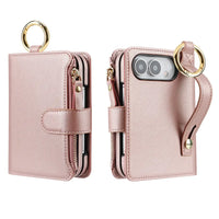 Buy Crossbody Wallet Case with Card Slots, Zipper Pocket & RFID Protection for iPhone Duo - CALLA at Caseles-iPhone Duo, Bronze