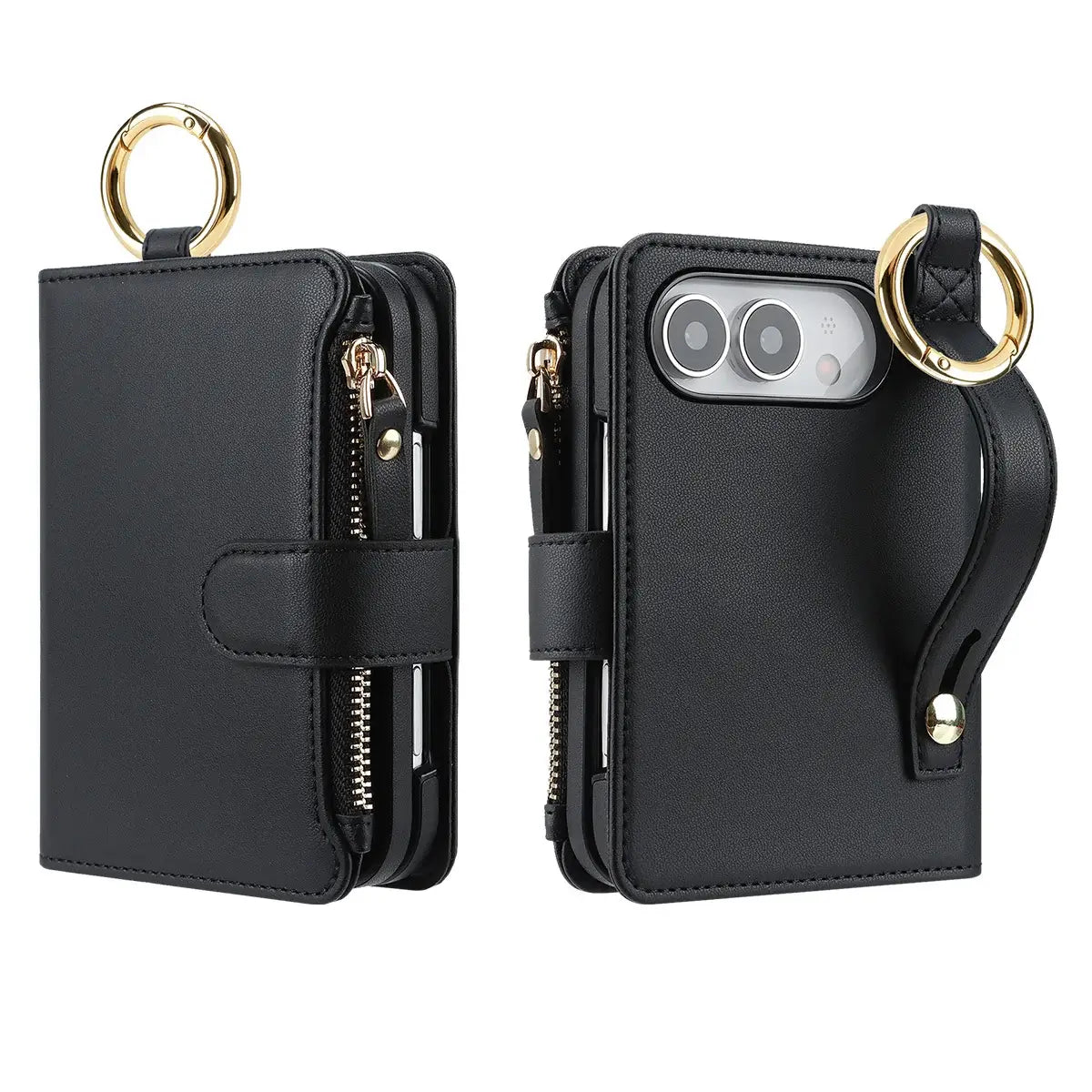 Buy Crossbody Wallet Case with Card Slots, Zipper Pocket & RFID Protection for iPhone Duo - CALLA at Caseles-iPhone Duo, Bronze