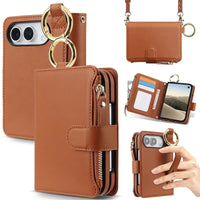 Buy Crossbody Wallet Case with Card Slots, Zipper Pocket & RFID Protection for iPhone Duo - CALLA at Caseles-iPhone Duo, Bronze