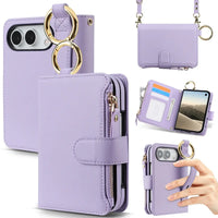 Buy Crossbody Wallet Case with Card Slots, Zipper Pocket & RFID Protection for iPhone Duo - CALLA at Caseles-iPhone Duo, Light Purple
