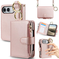 Buy Crossbody Wallet Case with Card Slots, Zipper Pocket & RFID Protection for iPhone Duo - CALLA at Caseles-iPhone Duo, RoseGold