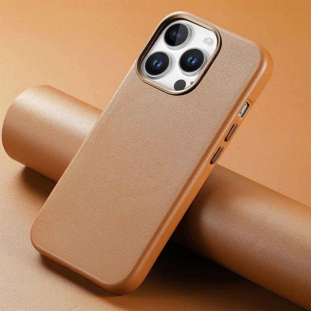 Buy Full-Grain Leather iPhone Case, MagSafe Ready, Metal Buttons & Camera Bump Frame,Andrew at Caseles-iPhone 16 Pro Max, Andrew-Teal