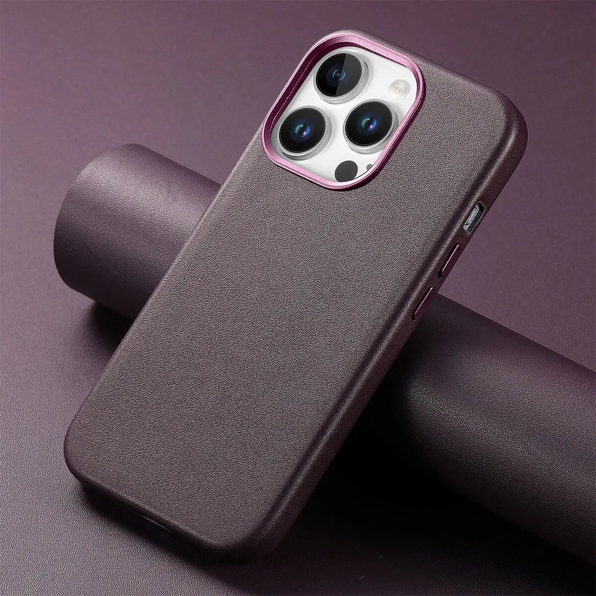 Buy Full-Grain Leather iPhone Case, MagSafe Ready, Metal Buttons & Camera Bump Frame,Andrew at Caseles-iPhone 16 Pro Max, Andrew-Teal