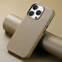 Buy Full-Grain Leather iPhone Case, MagSafe Ready, Metal Buttons & Camera Bump Frame,Andrew at Caseles-iPhone 16 Pro Max, Andrew-Teal