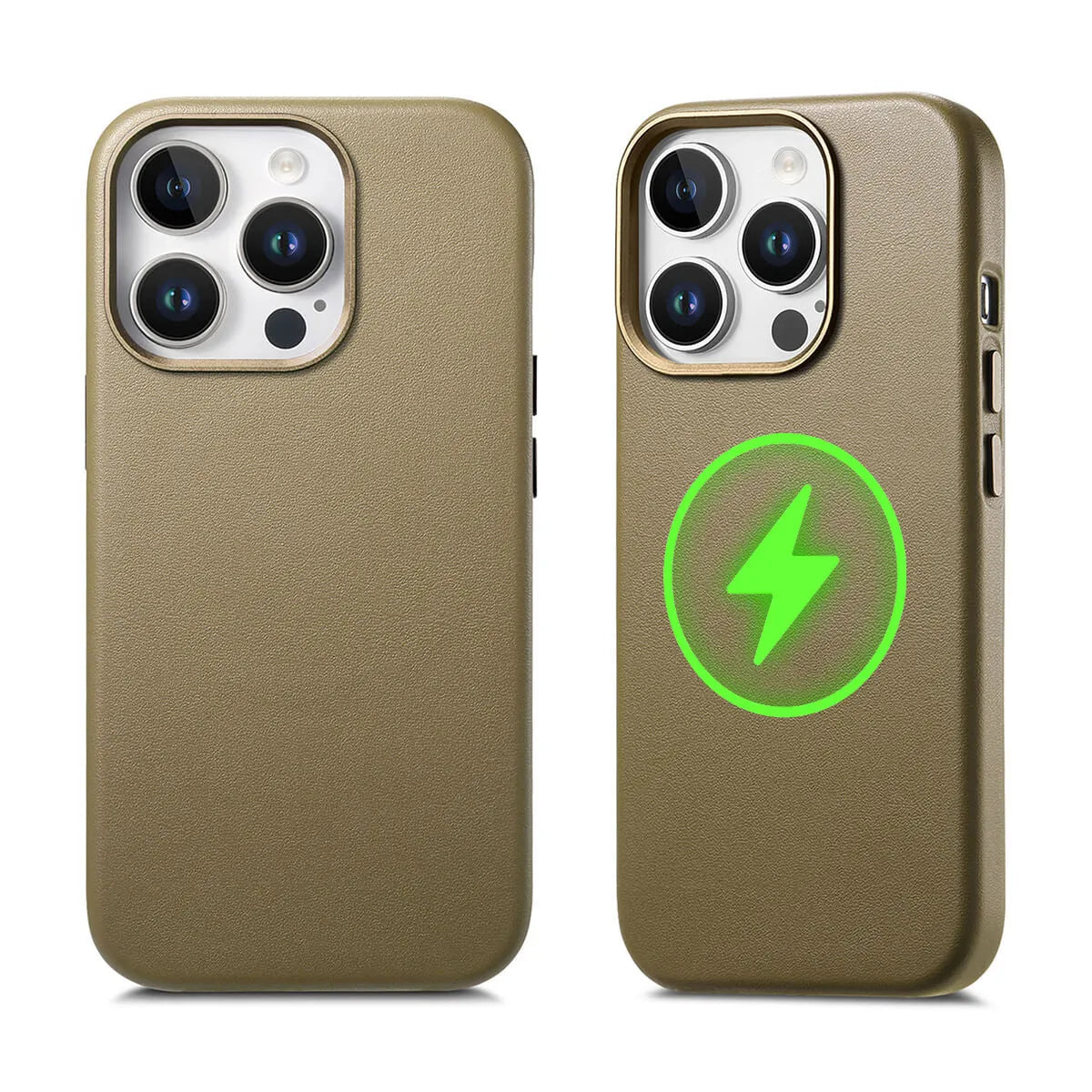 Buy Full-Grain Leather iPhone Case, MagSafe Ready, Metal Buttons & Camera Bump Frame,Andrew at Caseles-iPhone 16 Pro Max, Andrew-Teal