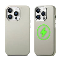 Buy Full-Grain Leather iPhone Case, MagSafe Ready, Metal Buttons & Camera Bump Frame,Andrew at Caseles-iPhone 16 Pro Max, Beige