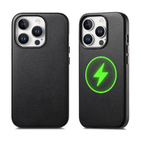 Buy Full-Grain Leather iPhone Case, MagSafe Ready, Metal Buttons & Camera Bump Frame,Andrew at Caseles-iPhone 16 Pro Max, Black