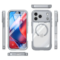 Buy Full-Body Rugged Shield for iPhone Series: 360° Magnetic Case with Built-in 9H+ Screen Protector - AQUA at Caseles-iPhone 18 Pro Max, Black