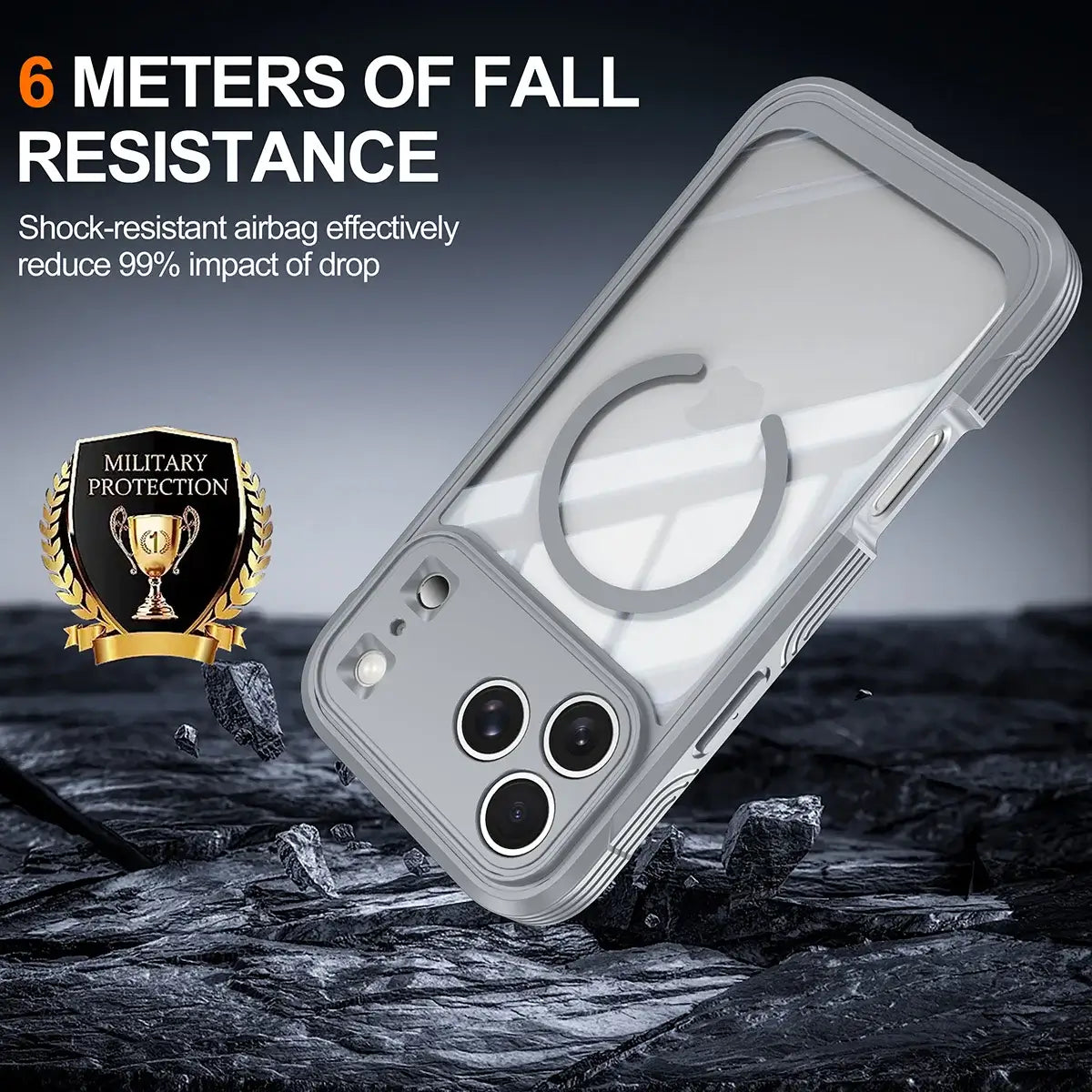 Buy Full-Body Rugged Shield for iPhone Series: 360° Magnetic Case with Built-in 9H+ Screen Protector - AQUA at Caseles-iPhone 18 Pro Max, Black