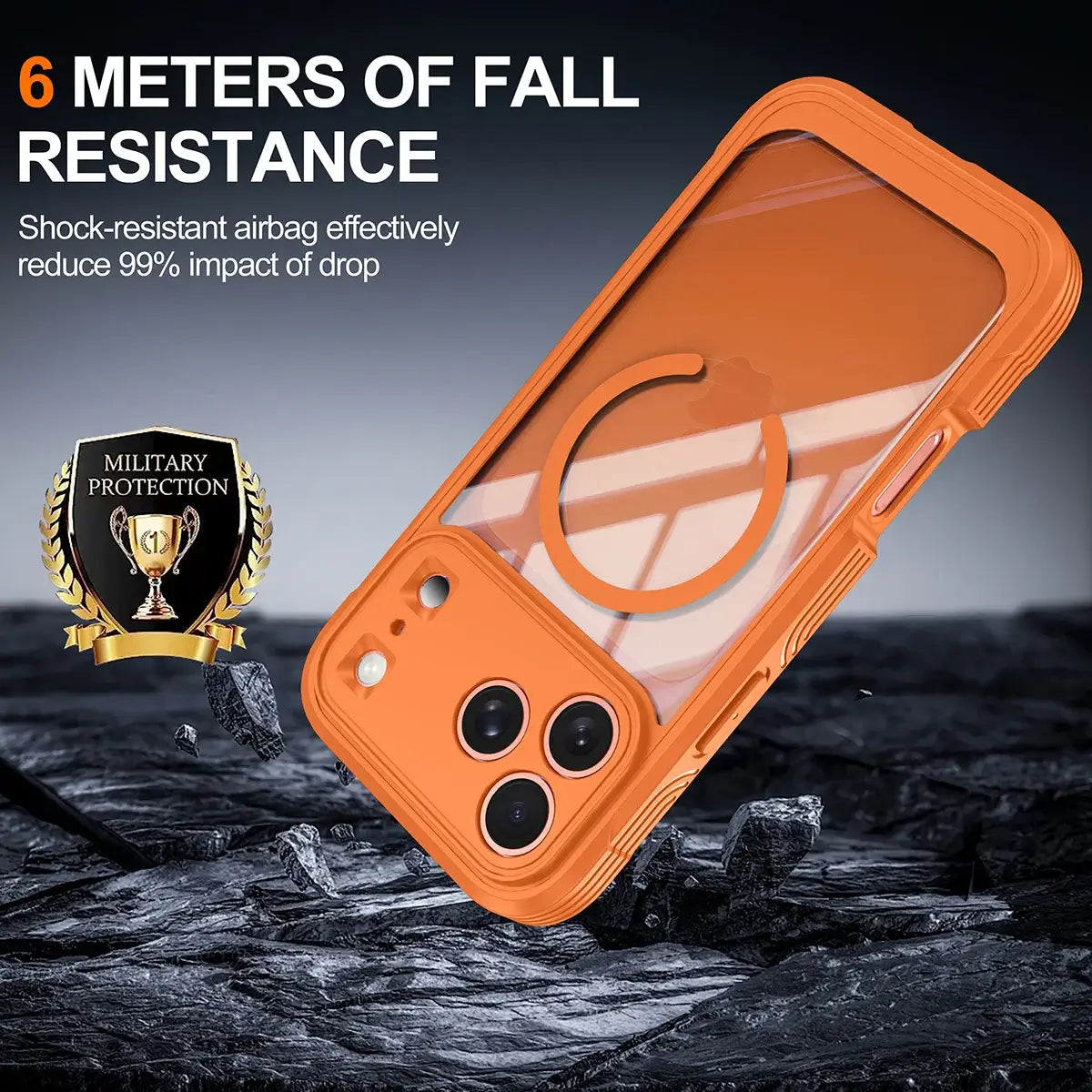 Buy Full-Body Rugged Shield for iPhone Series: 360° Magnetic Case with Built-in 9H+ Screen Protector - AQUA at Caseles-iPhone 18 Pro Max, Black