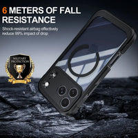 Buy Full-Body Rugged Shield for iPhone Series: 360° Magnetic Case with Built-in 9H+ Screen Protector - AQUA at Caseles-iPhone 18 Pro Max, Black