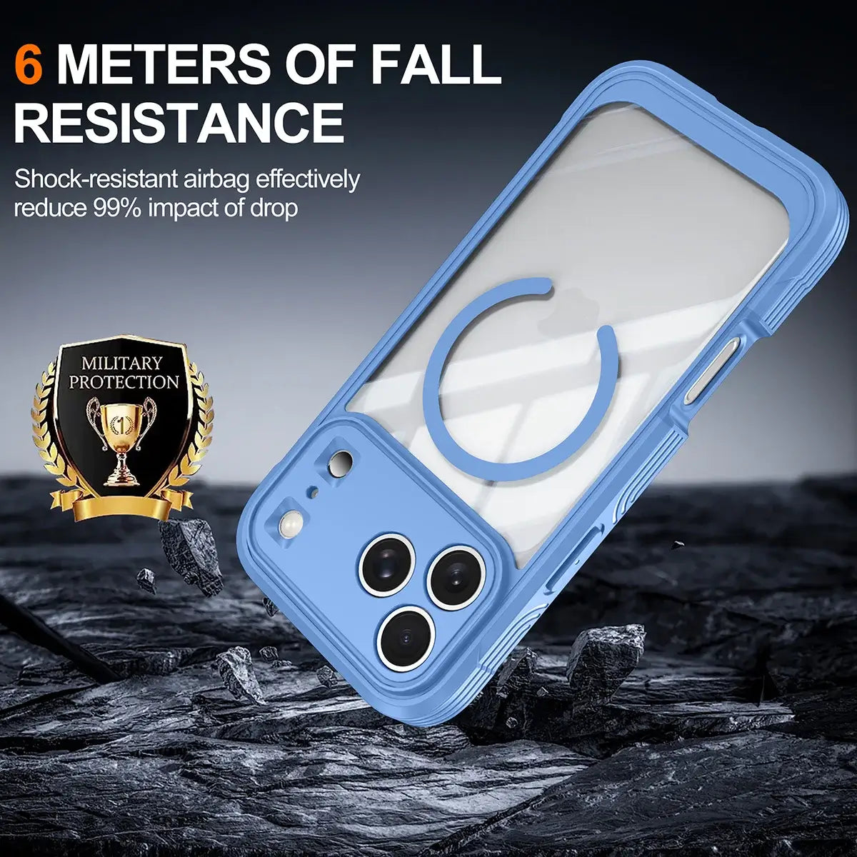 Buy Full-Body Rugged Shield for iPhone Series: 360° Magnetic Case with Built-in 9H+ Screen Protector - AQUA at Caseles-iPhone 18 Pro Max, Black