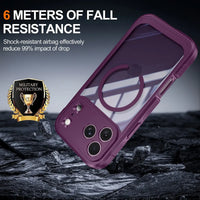 Buy Full-Body Rugged Shield for iPhone Series: 360° Magnetic Case with Built-in 9H+ Screen Protector - AQUA at Caseles-iPhone 18 Pro Max, Black