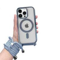 Buy Ultra Slim Magnetic Phone Case, Support Magsafe, Heavy Duty Shockproof Protective Cover, with Adjustable Crossbody Strap - Archer at Caseles-iPhone 16 Pro Max, Gray