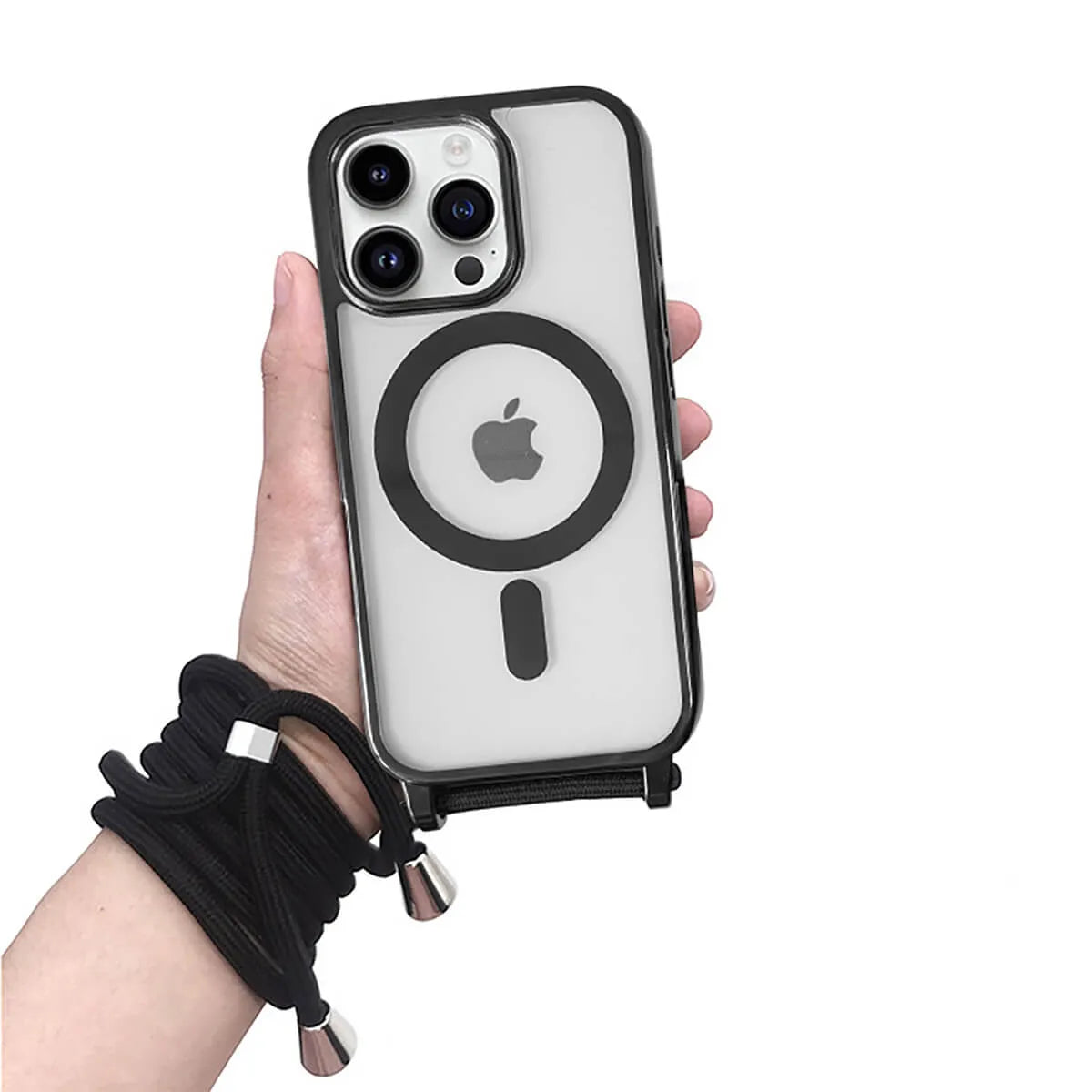 Buy Ultra Slim Magnetic Phone Case, Support Magsafe, Heavy Duty Shockproof Protective Cover, with Adjustable Crossbody Strap - Archer at Caseles-iPhone 16 Pro Max, Gray