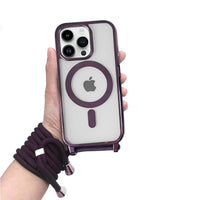 Buy Ultra Slim Magnetic Phone Case, Support Magsafe, Heavy Duty Shockproof Protective Cover, with Adjustable Crossbody Strap - Archer at Caseles-iPhone 16 Pro Max, Gray