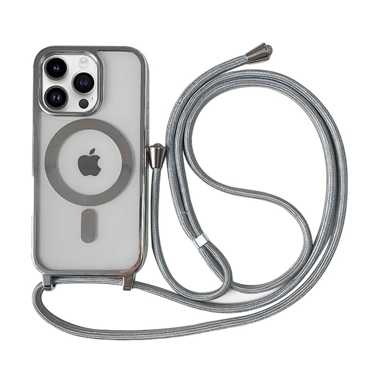 Buy Ultra Slim Magnetic Phone Case, Support Magsafe, Heavy Duty Shockproof Protective Cover, with Adjustable Crossbody Strap - Archer at Caseles-iPhone 16 Pro Max, Gray