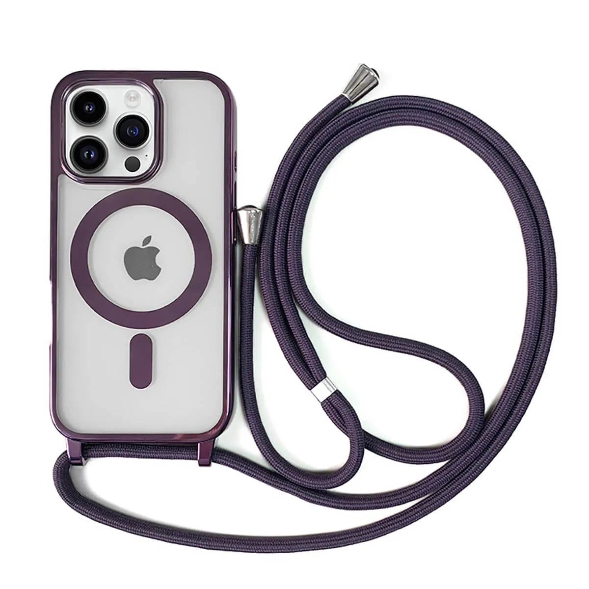 Buy Ultra Slim Magnetic Phone Case, Support Magsafe, Heavy Duty Shockproof Protective Cover, with Adjustable Crossbody Strap - Archer at Caseles-iPhone 16 Pro Max, Purple