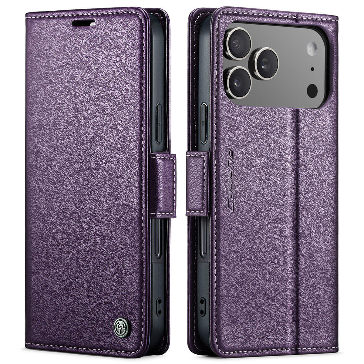 Buy Premium PU Leather Multi-Function Flip iPhone Case with Card Slots, Wallet Pocket, Kickstand, and Full-Body Protection, ARIA at Caseles-iPhone 17 Pro Max, Aria-Blue