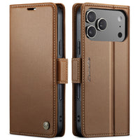 Buy Premium PU Leather Multi-Function Flip iPhone Case with Card Slots, Wallet Pocket, Kickstand, and Full-Body Protection, ARIA at Caseles-iPhone 17 Pro Max, Aria-Blue