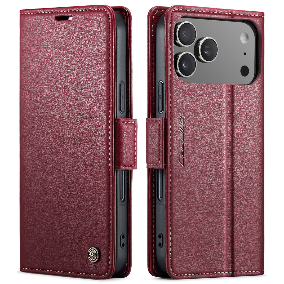 Buy Premium PU Leather Multi-Function Flip iPhone Case with Card Slots, Wallet Pocket, Kickstand, and Full-Body Protection, ARIA at Caseles-iPhone 17 Pro Max, Aria-Blue