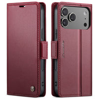 Buy Premium PU Leather Multi-Function Flip iPhone Case with Card Slots, Wallet Pocket, Kickstand, and Full-Body Protection, ARIA at Caseles-iPhone 17 Pro Max, Aria-Blue