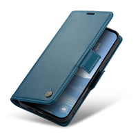 Buy Premium PU Leather Multi-Function Flip iPhone Case with Card Slots, Wallet Pocket, Kickstand, and Full-Body Protection, ARIA at Caseles-iPhone 17 Pro Max, Aria-Blue