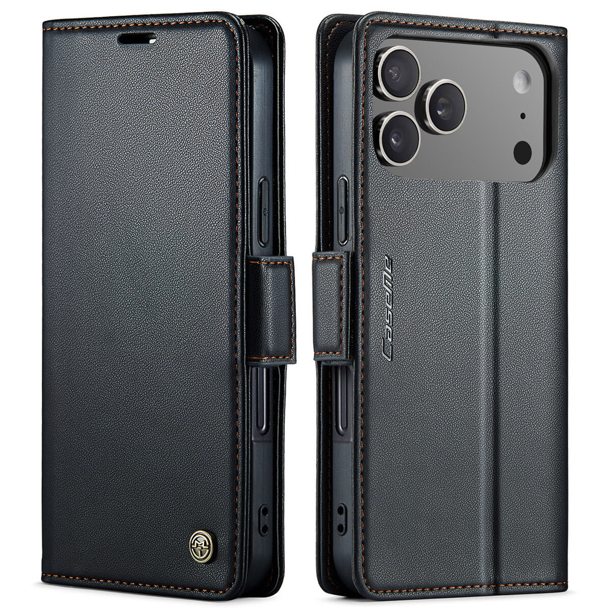 Buy Premium PU Leather Multi-Function Flip iPhone Case with Card Slots, Wallet Pocket, Kickstand, and Full-Body Protection, ARIA at Caseles-iPhone 17 Pro Max, Aria-Blue