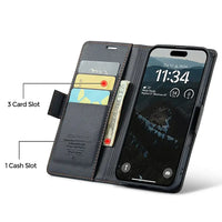 Buy Premium PU Leather Multi-Function Flip iPhone Case with Card Slots, Wallet Pocket, Kickstand, and Full-Body Protection, ARIA at Caseles-iPhone 17 Pro Max, Aria-Green