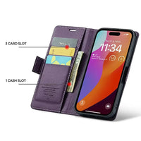 Buy Premium PU Leather Multi-Function Flip iPhone Case with Card Slots, Wallet Pocket, Kickstand, and Full-Body Protection, ARIA at Caseles-iPhone 17 Pro Max, Aria-Green