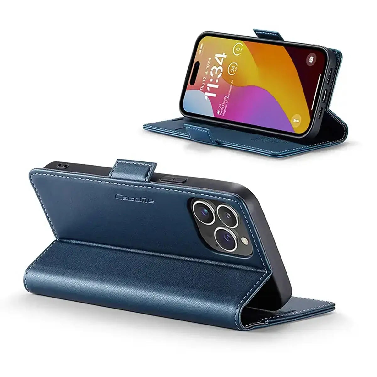 Buy Premium PU Leather Multi-Function Flip iPhone Case with Card Slots, Wallet Pocket, Kickstand, and Full-Body Protection, ARIA at Caseles-iPhone 17 Pro Max, Aria-Green