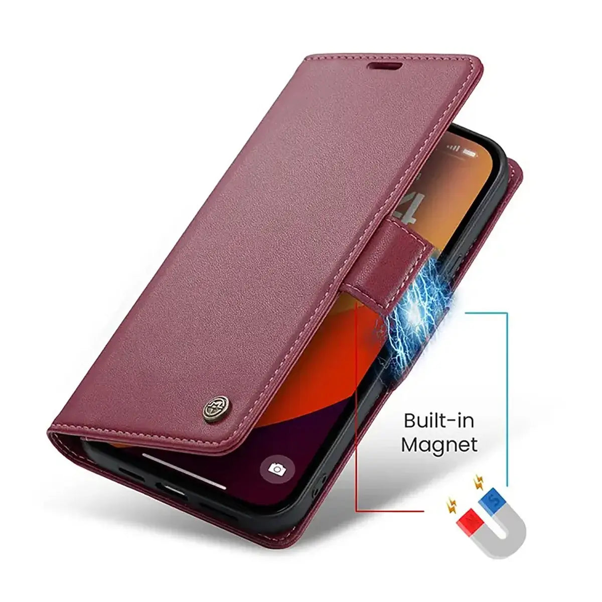 Buy Premium PU Leather Multi-Function Flip iPhone Case with Card Slots, Wallet Pocket, Kickstand, and Full-Body Protection, ARIA at Caseles-iPhone 17 Pro Max, Aria-Green