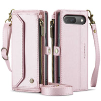 Buy Zipper Wallet Phone Case, RFID Blocking, Leather, Card Slots, for google pixel, Arora at Caseles-Google Pixel 9 Pro Fold, Aurora-Pink