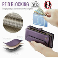 Buy Zipper Wallet Phone Case, RFID Blocking, Leather, Card Slots, for google pixel, Arora at Caseles-Google Pixel 9 Pro Fold, Aurora-Purple