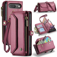 Buy Zipper Wallet Phone Case, RFID Blocking, Leather, Card Slots, for google pixel, Arora at Caseles-Google Pixel 9 Pro Fold, Aurora-Red