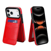 Buy Classic 5-6 Card Slots Wallet Phone Case, Premium Leather, Credit Card Holder, Flip, Kickstand Shockproof Case,Asher at Caseles-iPhone 17 Pro Max, Asher-Brown