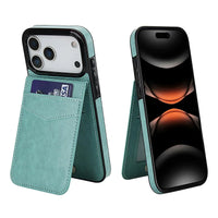 Buy Classic 5-6 Card Slots Wallet Phone Case, Premium Leather, Credit Card Holder, Flip, Kickstand Shockproof Case,Asher at Caseles-iPhone 17 Pro Max, Asher-Brown