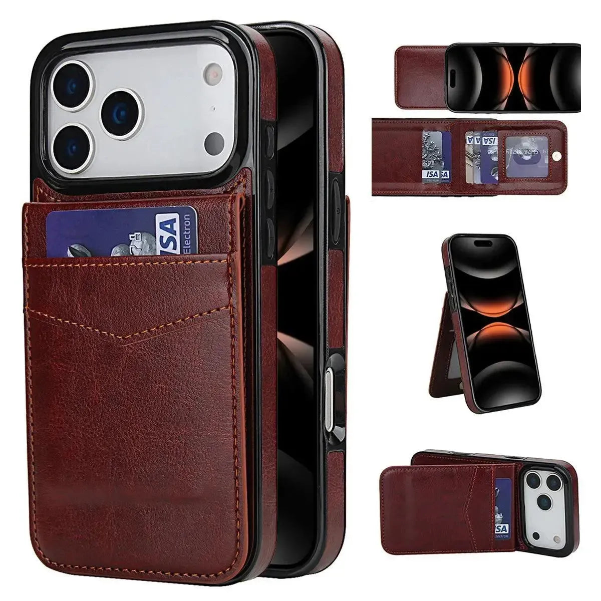 Caseles Classic 5-6 Card Slots Wallet iPhone Case, Premium Leather, Credit Card Holder, Flip, Kickstand Shockproof Case · Caseles Caseles Classic 5-6 Card Slots Wallet iPhone Case, Premium Leather, Credit Card Holder, Flip, Kickstand Shockproof Case · Caseles