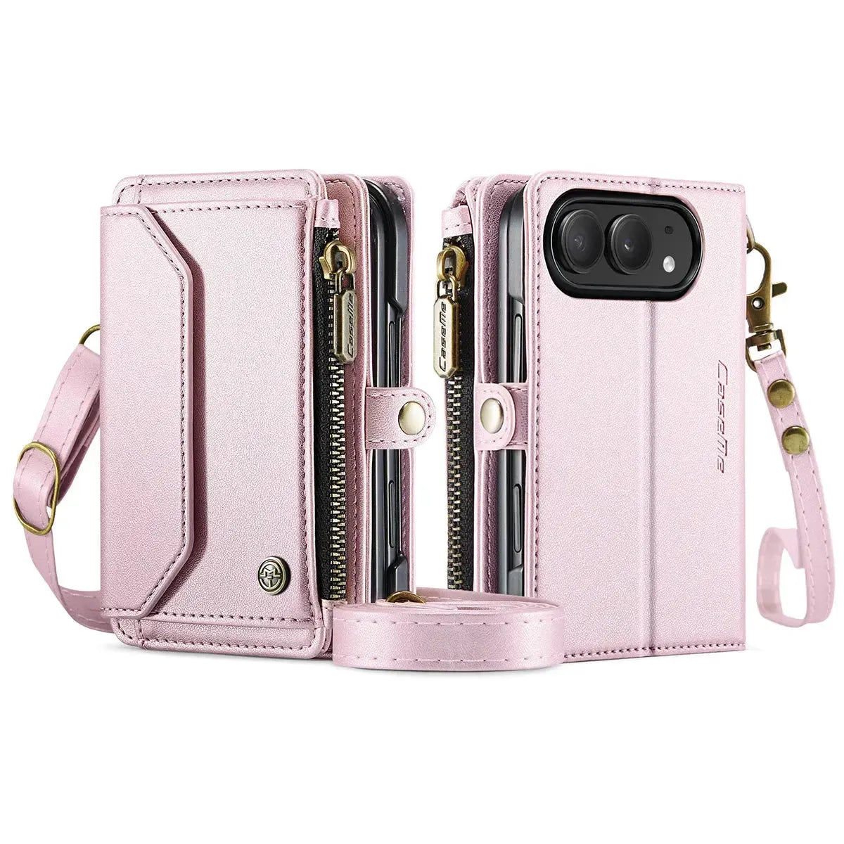 Buy Multifunctional Leather Crossbody Wallet Case with RFID Blocking & Wireless Charging for iPhone Duo - Aurelia at Caseles-iPhone Duo, Aurora-Purple