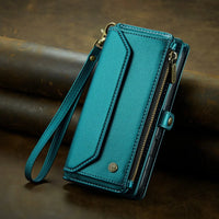 Buy Zipper Wallet Phone Case, RFID Blocking, Leather, Card Slots, for iPhone, Aurora at Caseles-iPhone 16 Pro Max, Aurora-Purple